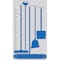 5S Supplies 5S Housekeeping Shadow Board Broom Station Version 9 - Gray Board / Blue Shadows  With Broom HSB-V9-GRAY/BLUE-KIT - alternate 1
